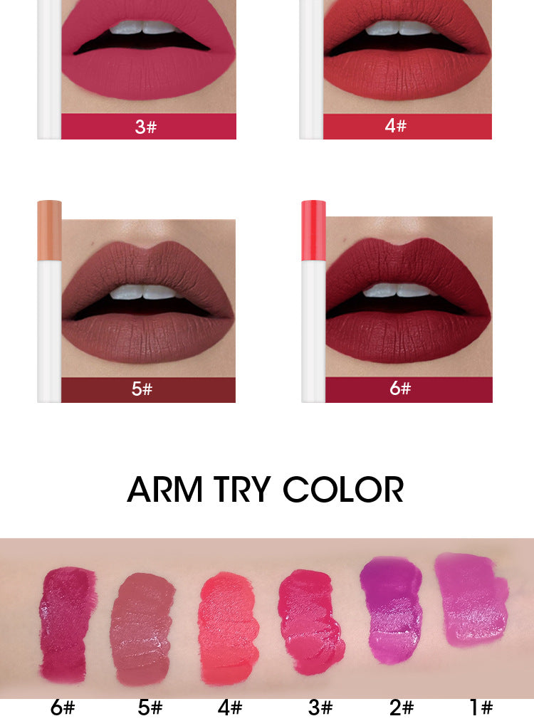 Waterproof Liquid Lipstick 6colors one set OEM