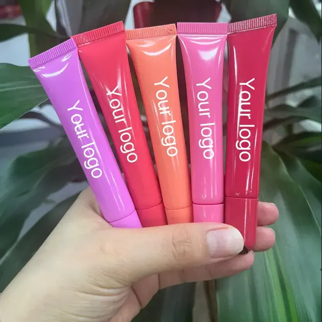 Private Logo Lip Gloss Peptide Lip Tint 12 colors and tubes for choice OEM