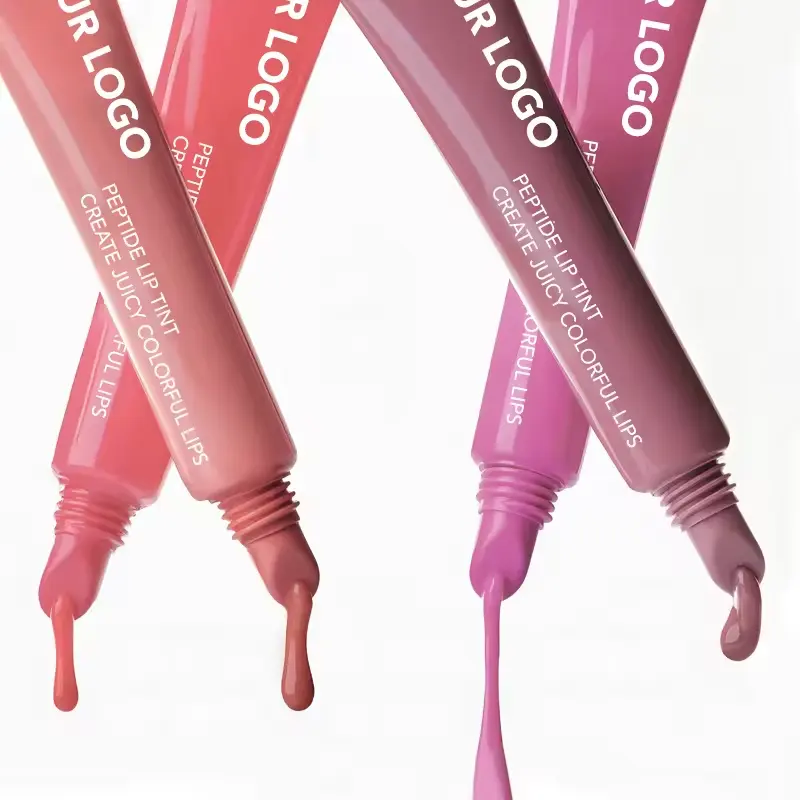 Private Logo Lip Gloss Peptide Lip Tint 12 colors and tubes for choice OEM