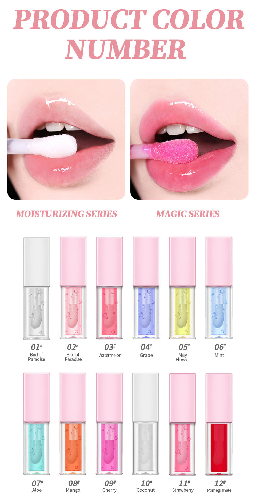 Fruit Lip Oil with color change oil Private Logo