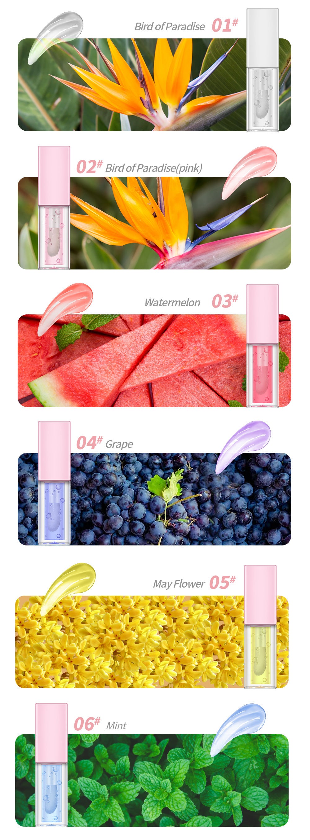 Fruit Lip Oil with color change oil Private Logo