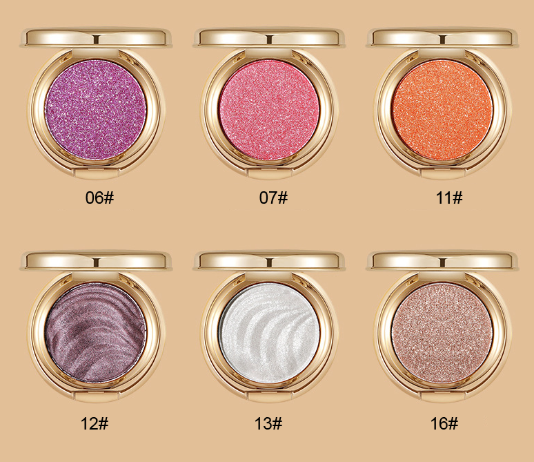 Private Logo Shimmer Eyeshadow Golden Package Low MOQ